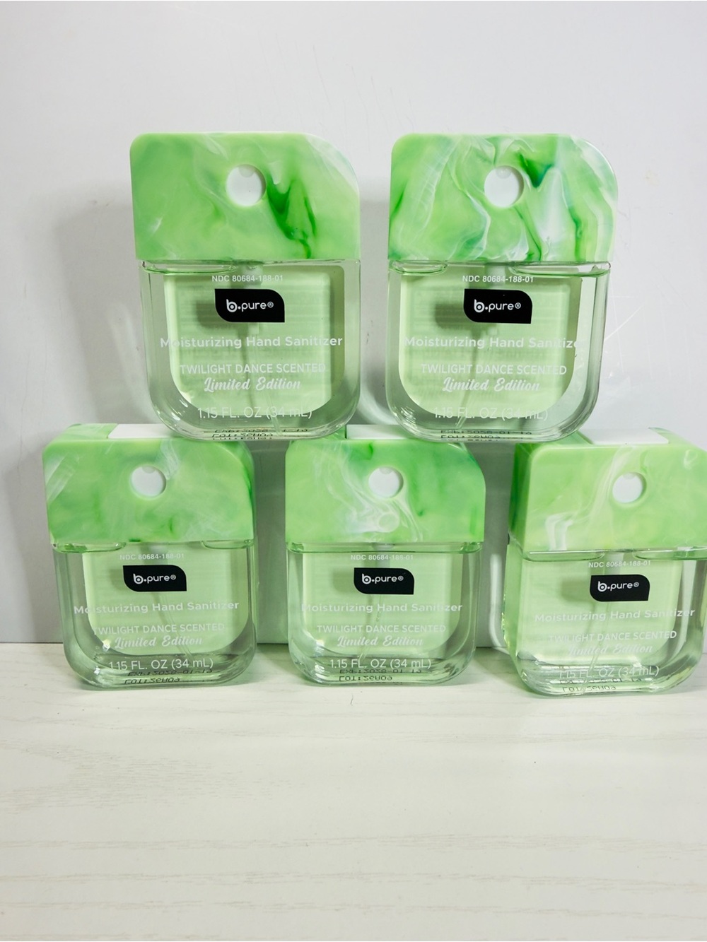 B pure 5 moisturizing  hand sanitizer MARBLE BOTTLE twilight dance scented NEW